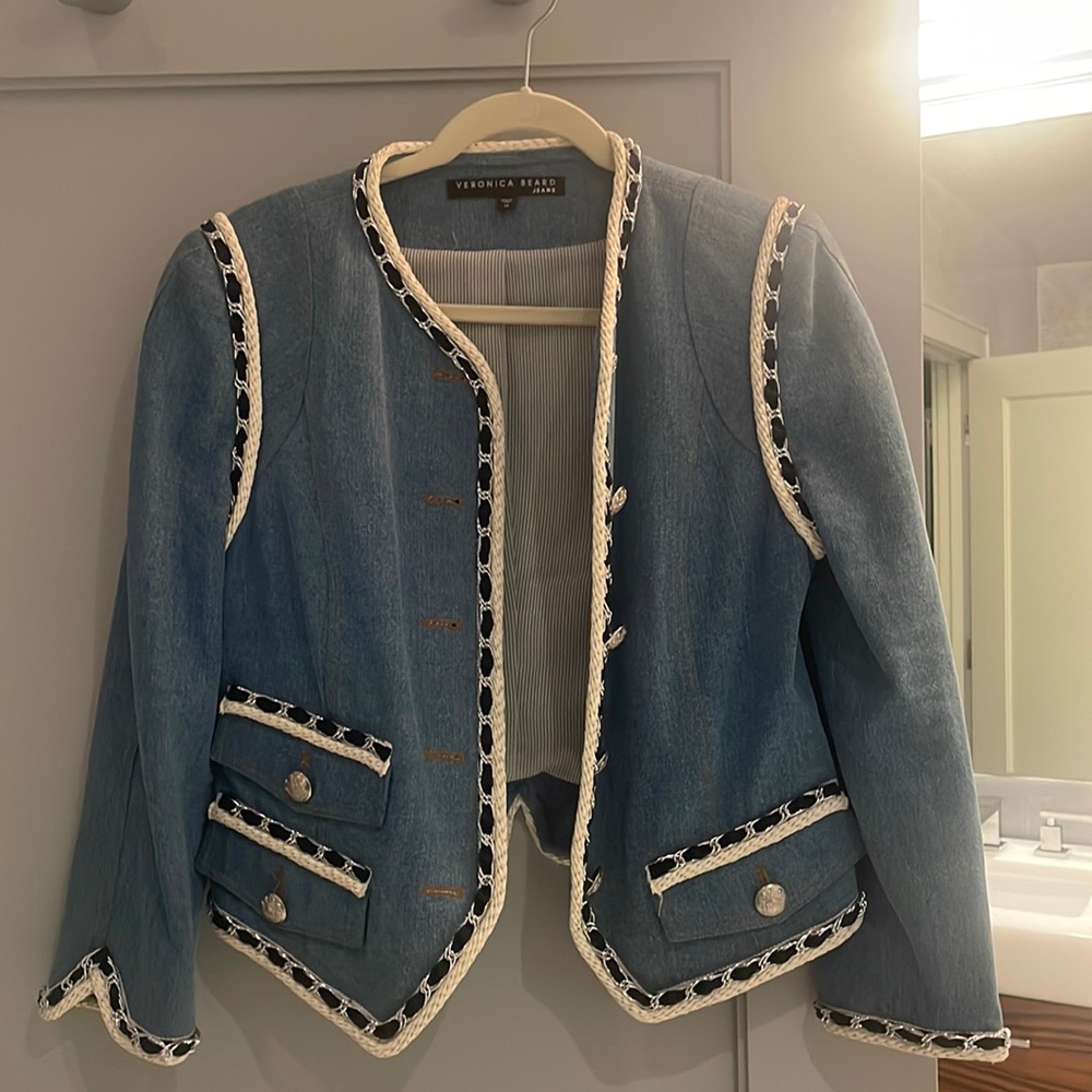 Cropped denim blazer from Veronica Beard